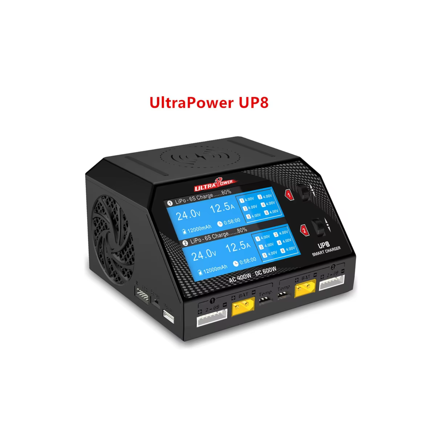 UltraPower UP8 600W AC/DC Balance Charger 16A Dual Channel Smart Battery Charger For RC drones and Cars