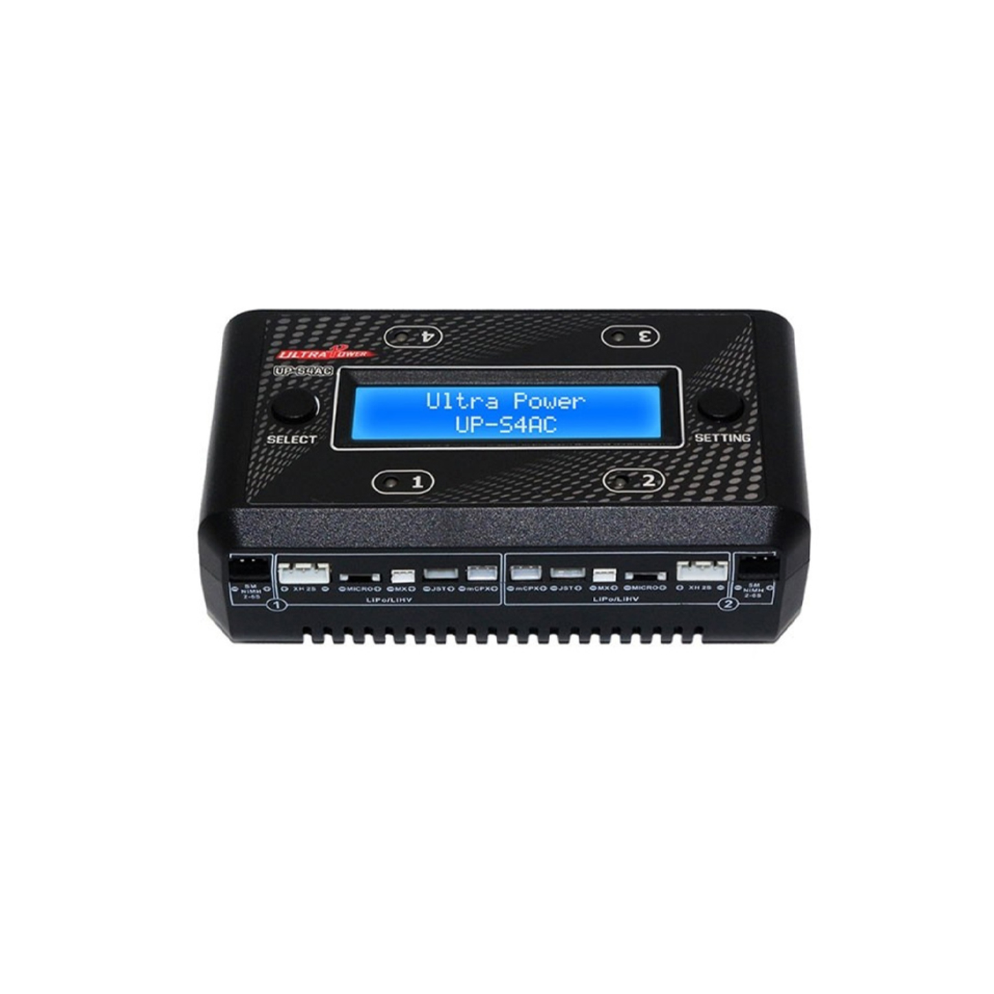 UltraPower UP-S4AC 4-Port Smart Battery Charger For 1-2S LiPo/LiHV & 2-6S NiMH/NiCd With LCD & Safety Features