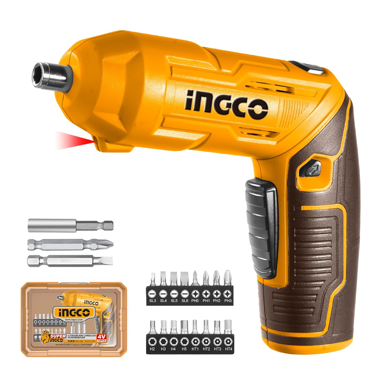 INGCO 4V Cordless Electric Screwdriver & Drill Driver Kit