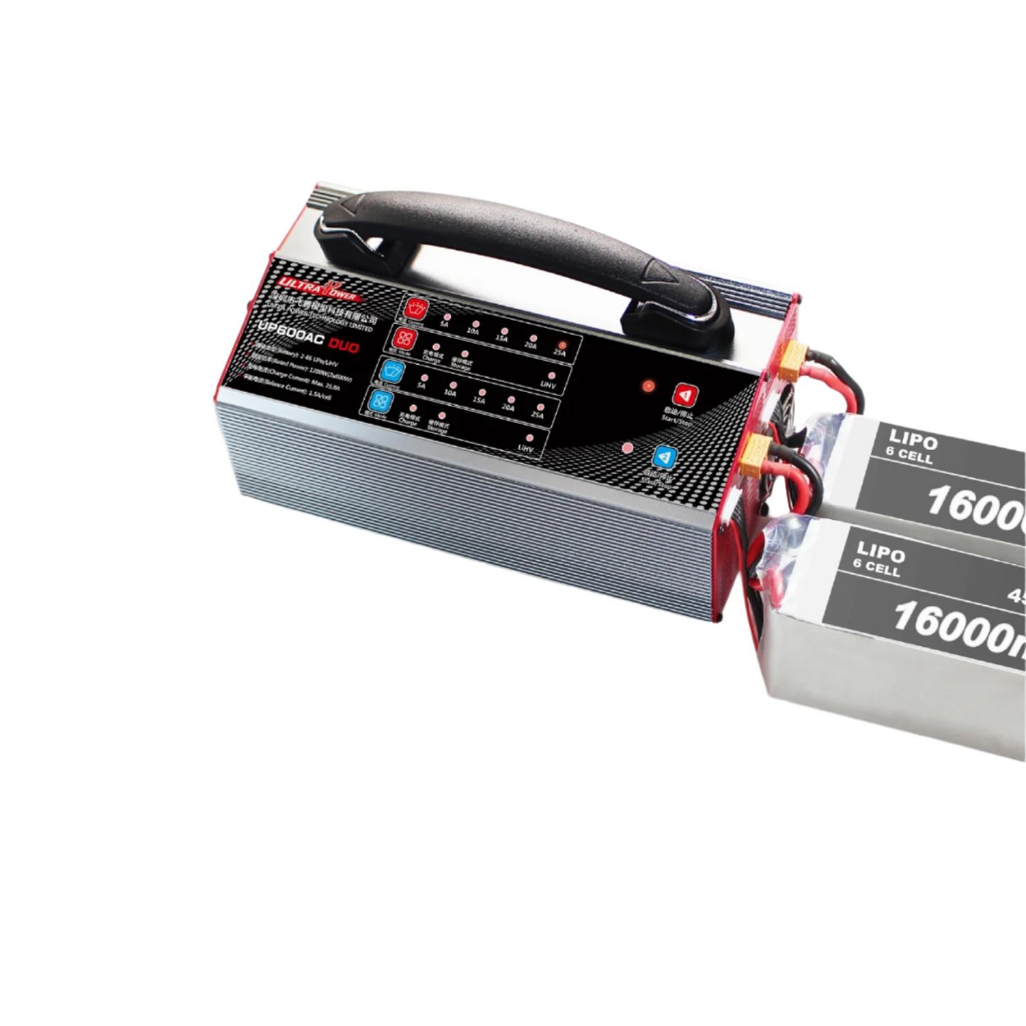 UltraPower UP600AC DUO Battery Charger 2x600W 25A Dual-Channel 2-6S LiPo/LiHV Drone Battery Charger