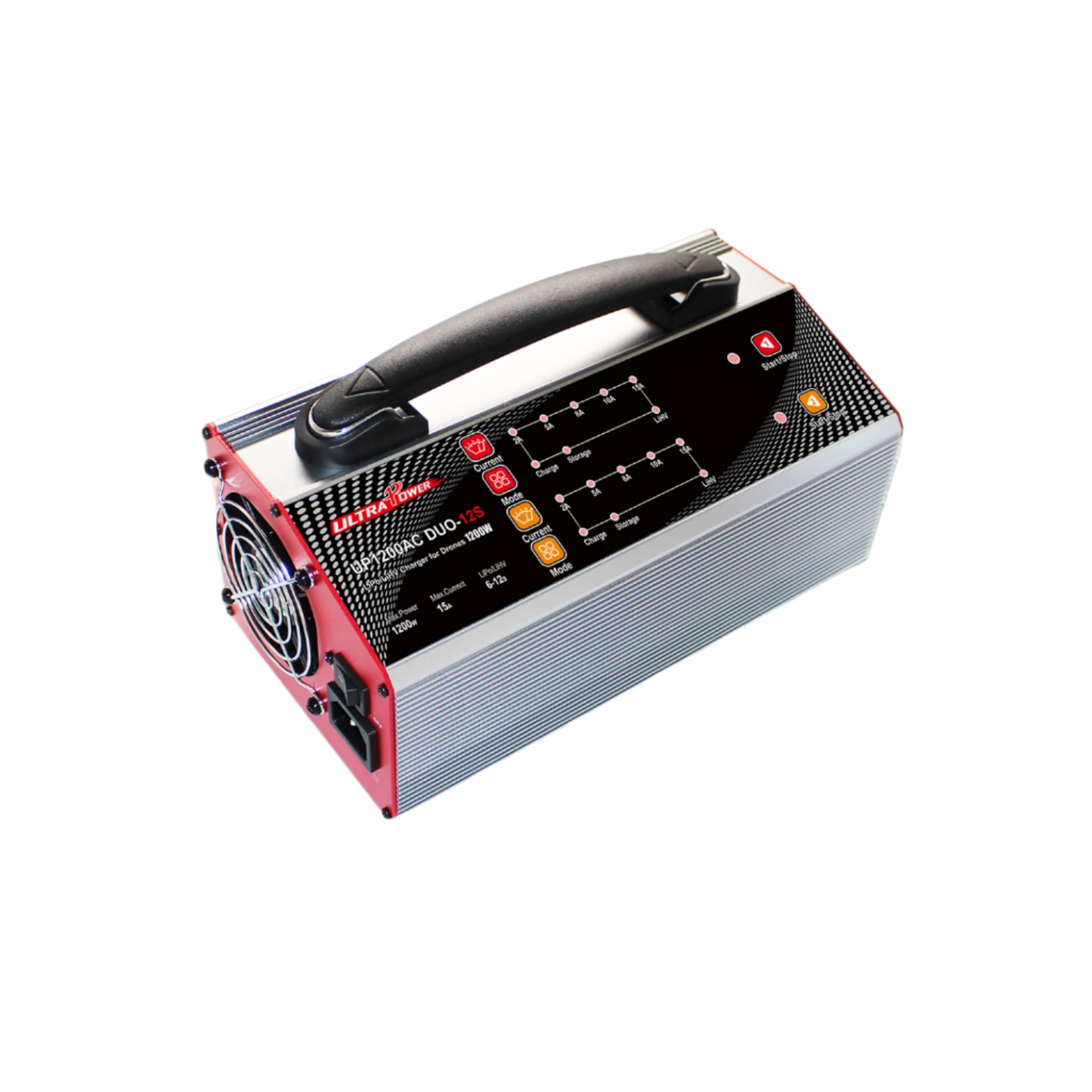 UltraPower UP1200AC DUO Battery Charger 2X600W 15A Smart Charger For 6-12S LiPo/LiHV UAV Drone Batteries Dual Channel High-Performance AC/DC Balance Charger