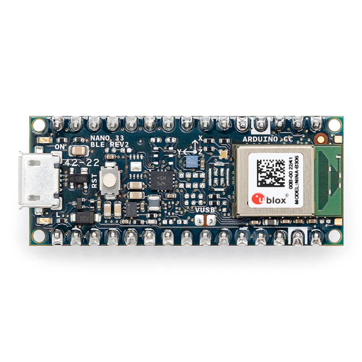 Official Arduino Nano 33 BLE Rev2 IoT Development Board with Pre-soldered Headers, Integrated Bluetooth LE & 9-axis IMU For IoT