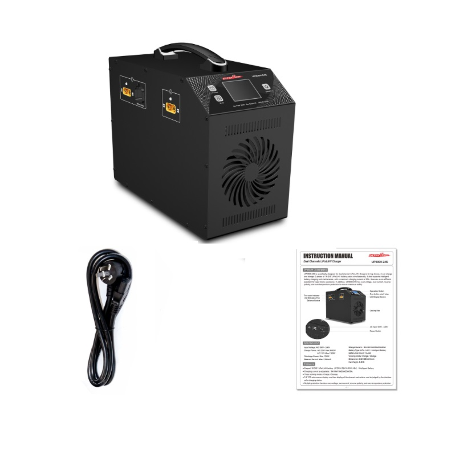 UltraPower UP3000-24S Battery Charger 3000W 30A 16-24S LiPo/LiHV Smart Battery Charger For Industrial UAV Drone Fast Charger