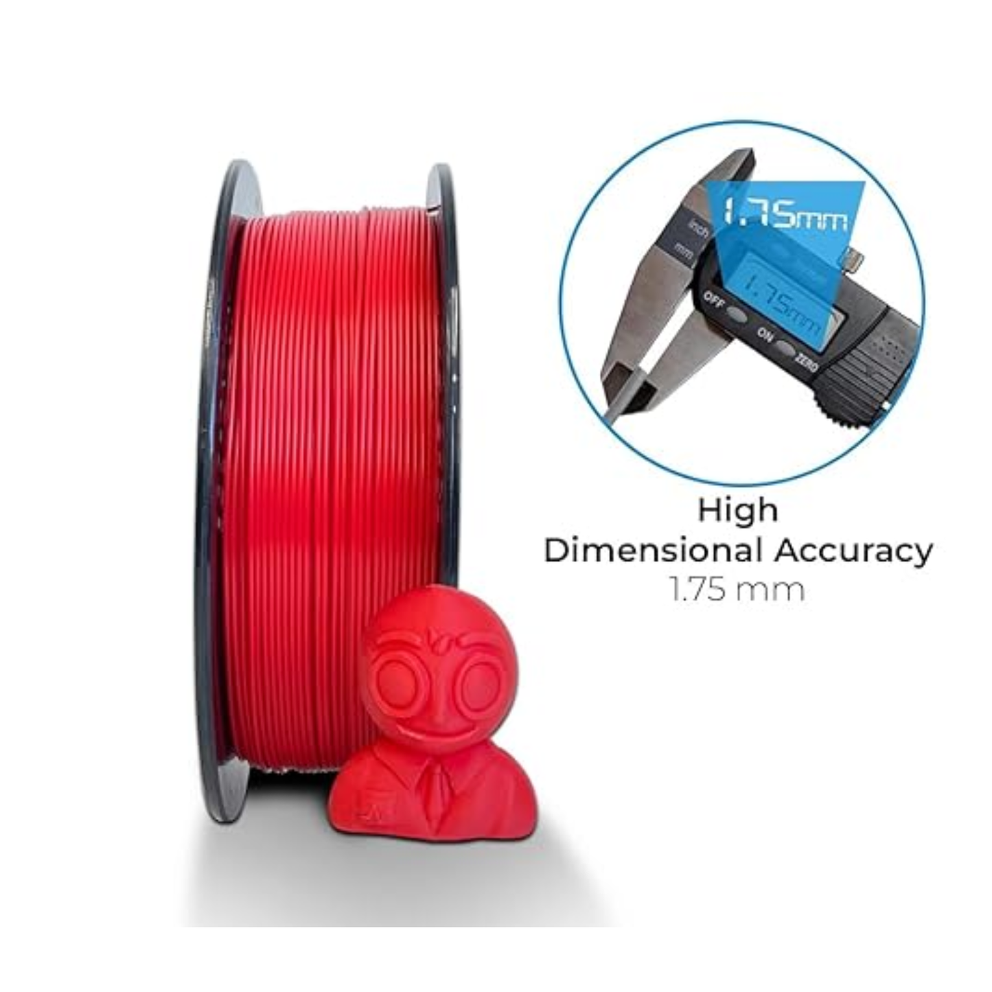PETG 3D Printer Filament 1.75mm 1kg Spool For High Strength, Glossy Finish, Low Warping - Strawberry Red - RS7681