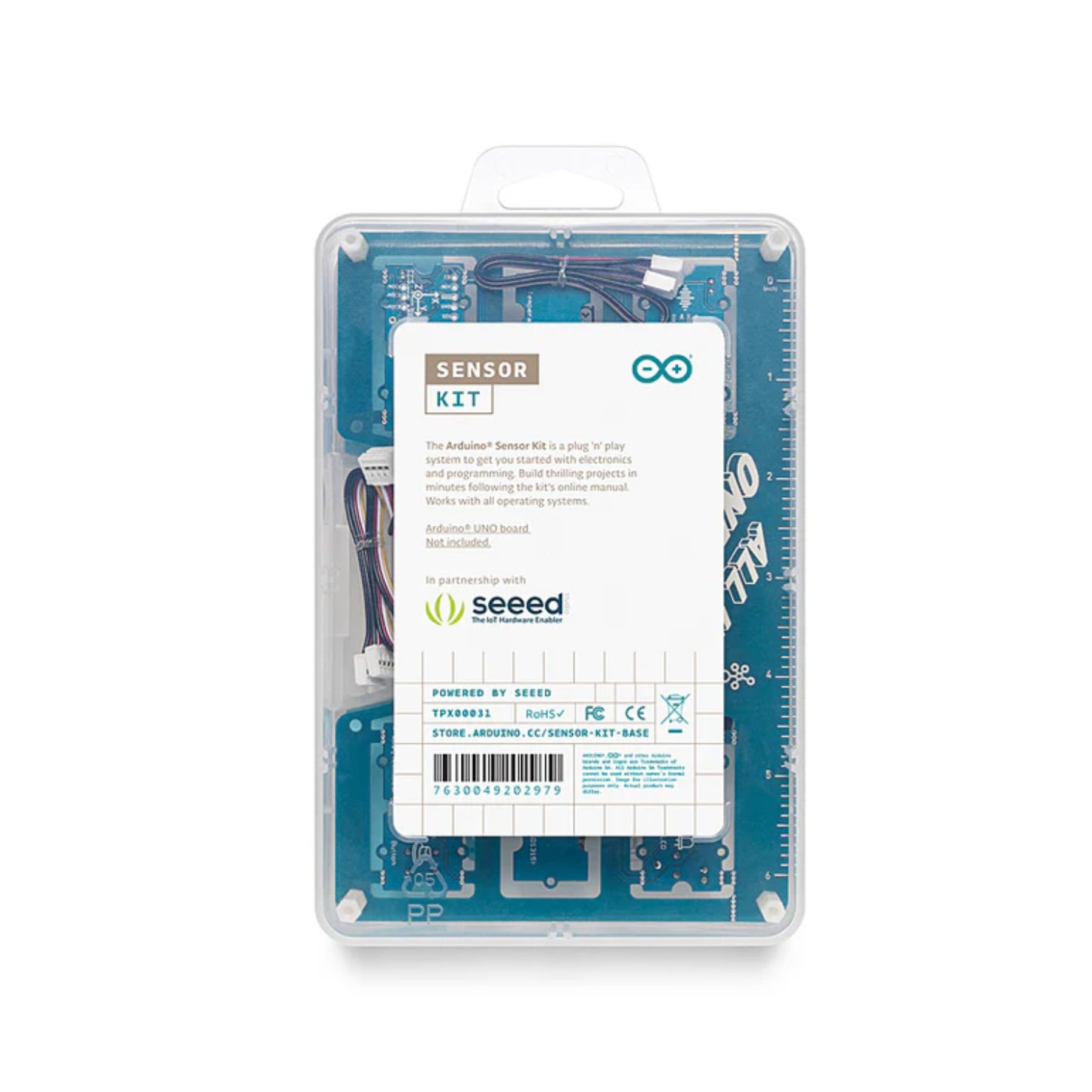 Official Arduino Sensor Kit - Base 10 Pre-Wired Grove Modules Kit With Base Shield for Simplified Arduino UNO Development
