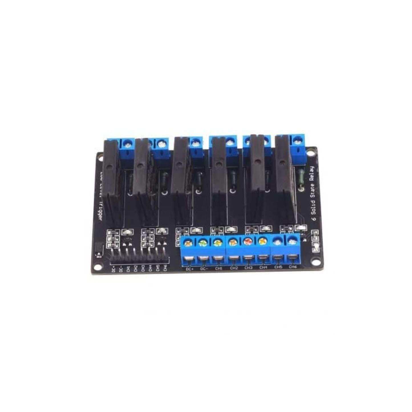 6 Channel 24V Solid State Relay Module Low Level Trigger SSR Board DC Control AC 250V 2A with Fuse Protection - RS3908