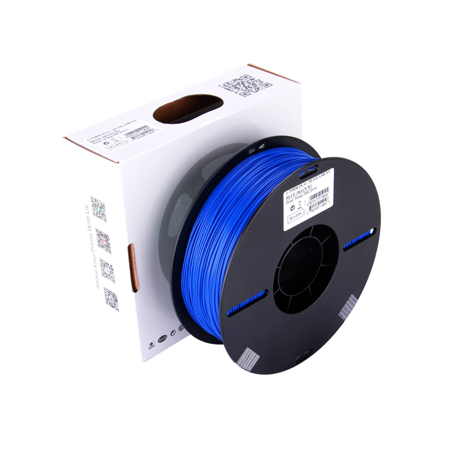 eSun PLA+ 1.75mm Filament 1kg Spool, High Strength & Precision, Low Warping, Clog-Free, For FDM 3D Printers - Blue - RS3469