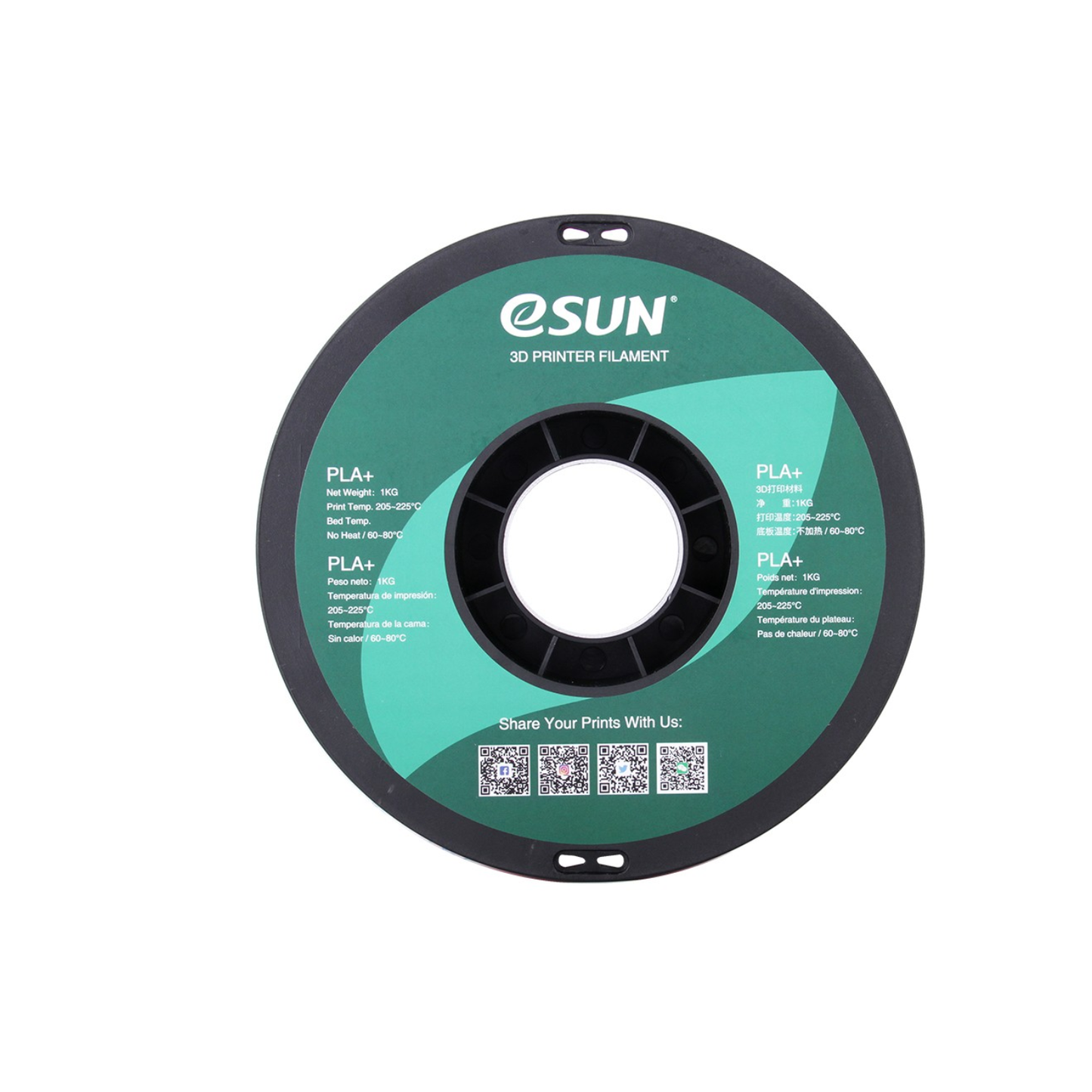 eSun PLA+ 3D Printer Filament 1.75mm 1kg Spool High-Strength, Biodegradable 3D Printing Material - Red - RS3808