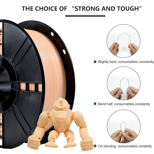 Matte PLA+ 3D Printer Filament 1.75mm 1kg Spool For Realistic Human Models, Art & Prototyping - Skin - RS7132