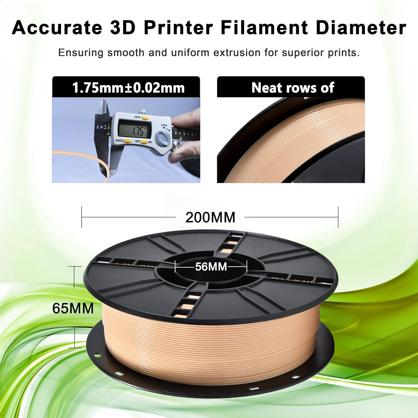 Matte PLA+ 3D Printer Filament 1.75mm 1kg Spool For Realistic Human Models, Art & Prototyping - Skin - RS7132