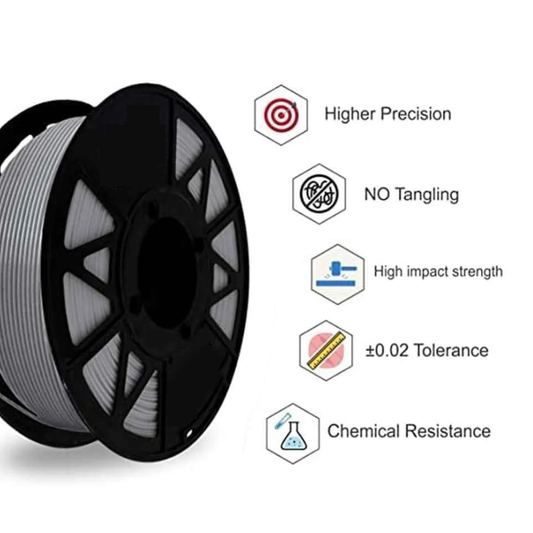Ultra Light PLA+ 3D Printer Filament 1.75mm 1kg High Precision, Low Shrinkage, Smooth Surface Finish - Natural Grey - RS7191