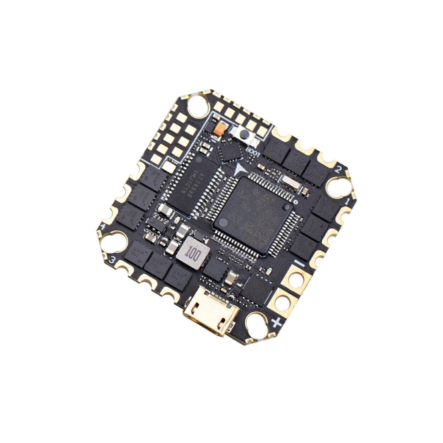 JHEMCU GHF722AIO-HD 40A AIO Flight Controller With Integrated 4-in-1 ESC, F7 Processor, OSD, Barometer, 5V BEC, Supports 2-6S LiPo for FPV Drones