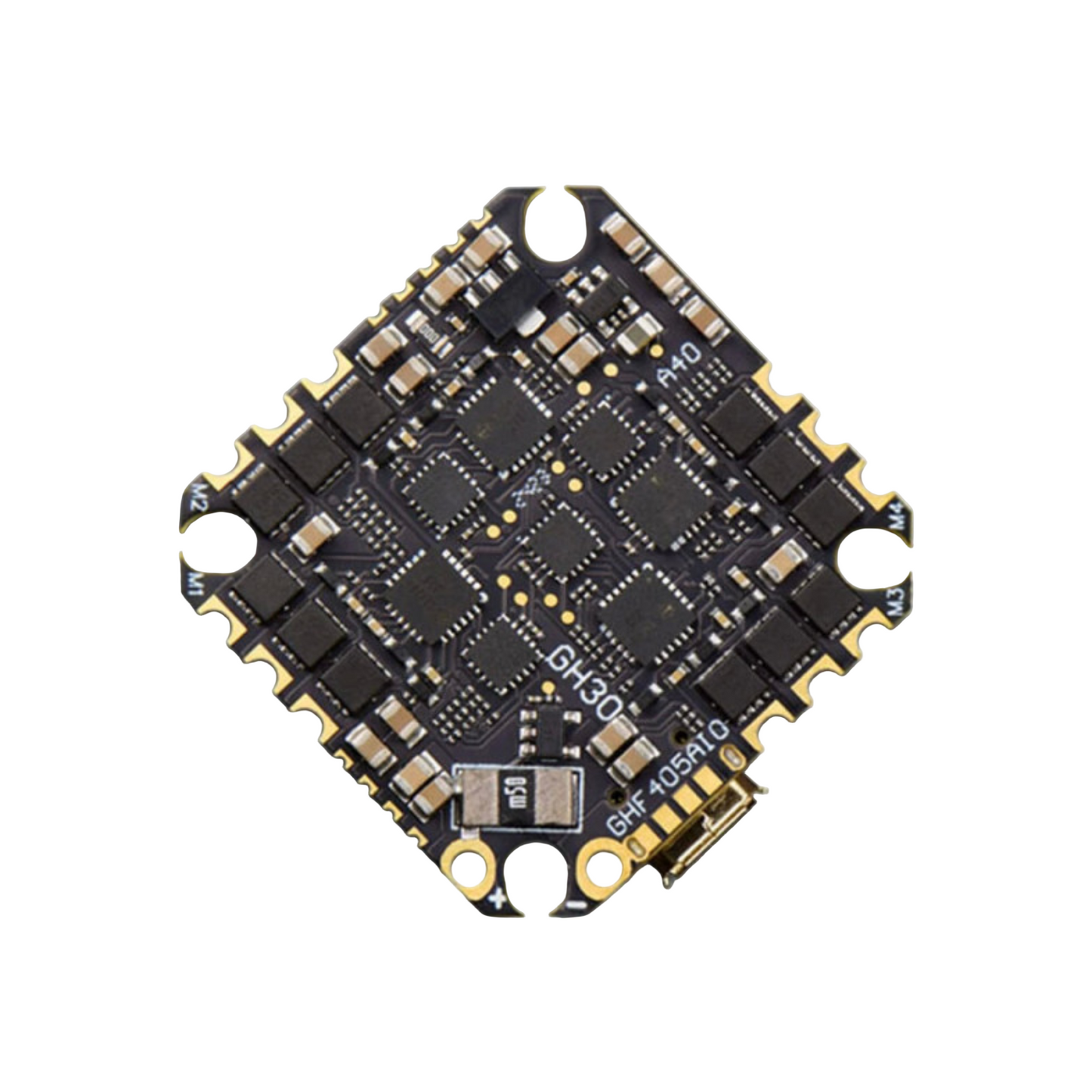 JHEMCU GHF405AIO-HD F405 Flight Controller With Built-in 5V/10V BEC and 40A BLHeli_S 4in1 ESC for 2-6S LiPo Drones