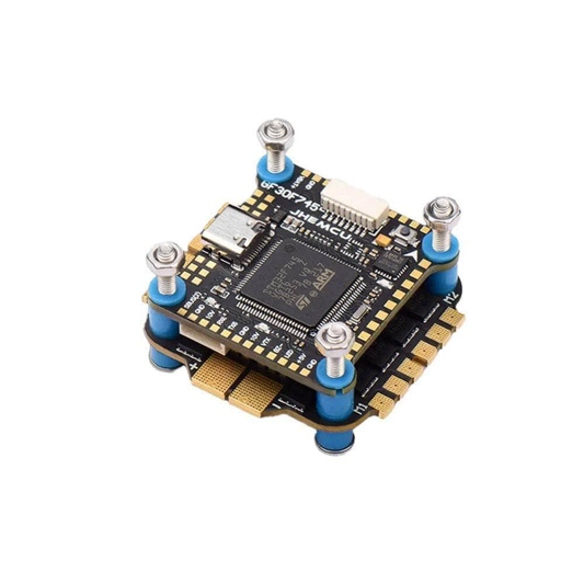 JHEMCU GF30F745+BL32A45 Flight Controller 45A 4-in-1 ESC BLHeli_32, 3-6S LiPo 30x30mm Stack FPV Racing Drone Freestyle Quadcopter