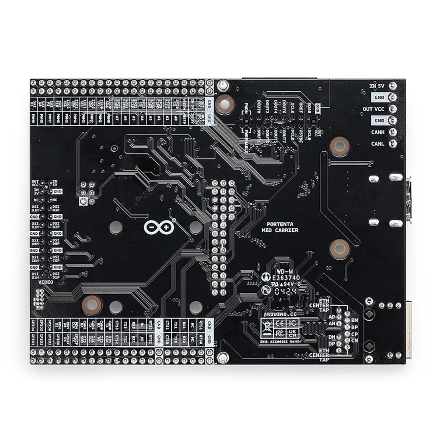 Official Arduino Portenta Mid Carrier Board for Portenta C33, H7, & X8 Modules - Accelerate Prototyping