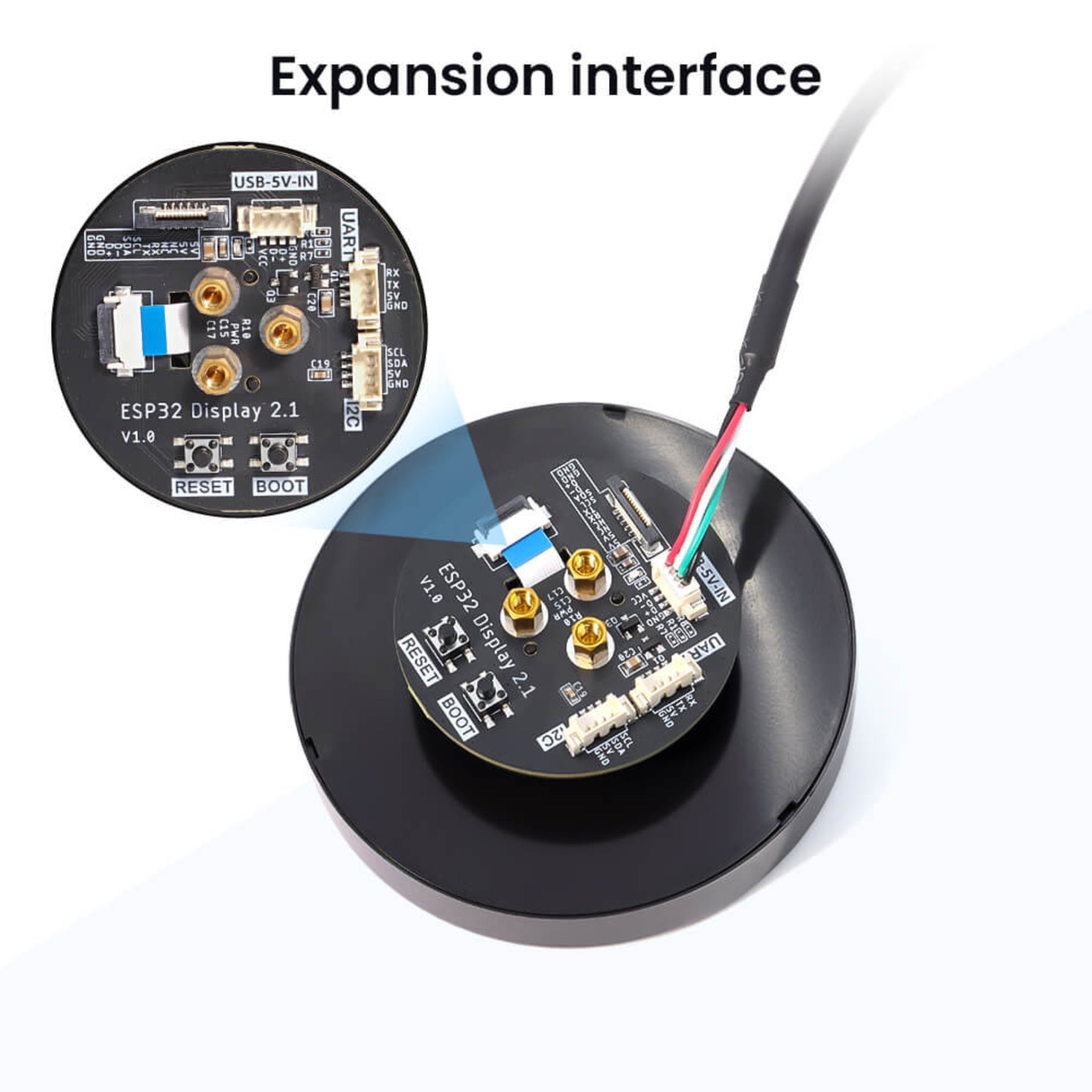 ELECROW CrowPanel 2.1" ESP32 Rotary Display 480x480 IPS Round Touch Knob Screen For DIY Electronics & IoT Projects