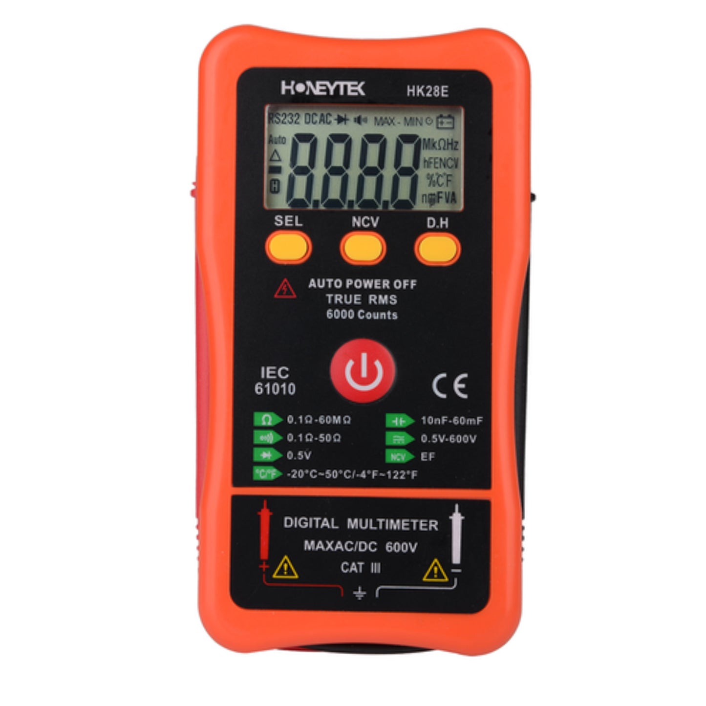 Honeytek HK28E Pocket Digital Multimeter with True RMS Accurate and Portable Electrical Tester For DIY, Auto, and Home Use