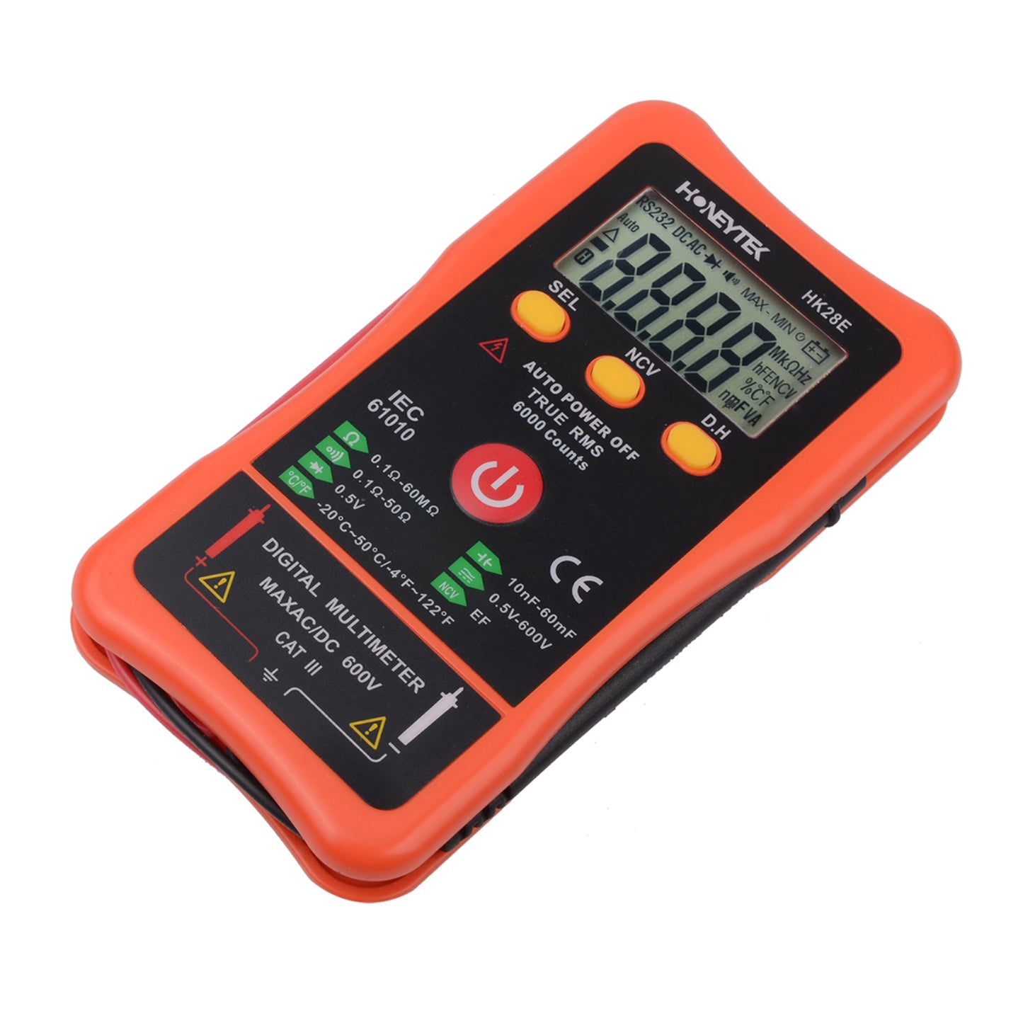 Honeytek HK28E Pocket Digital Multimeter with True RMS Accurate and Portable Electrical Tester For DIY, Auto, and Home Use