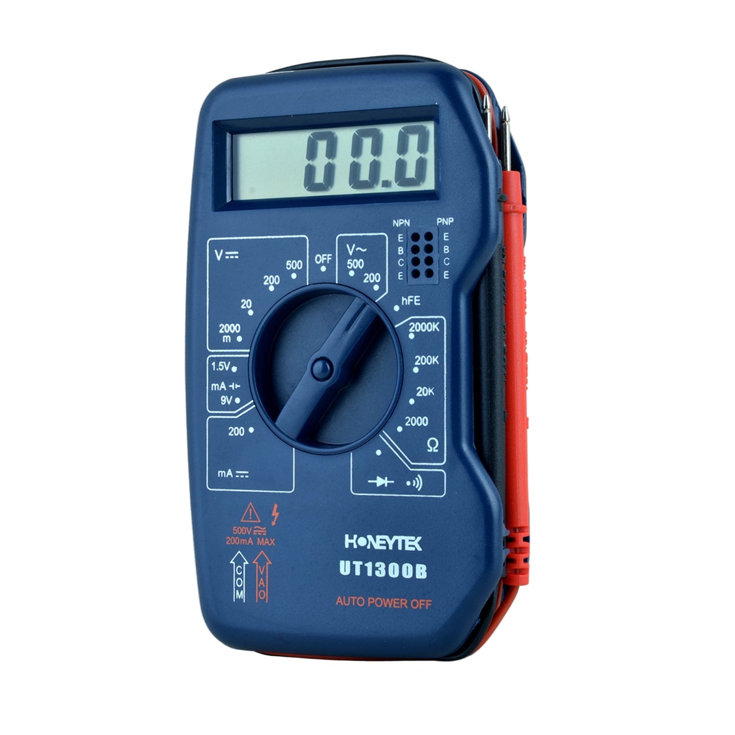 Honeytek UT1300B Portable Digital Multimeter Auto-Ranging Electrical Tester for Professional and DIY Use