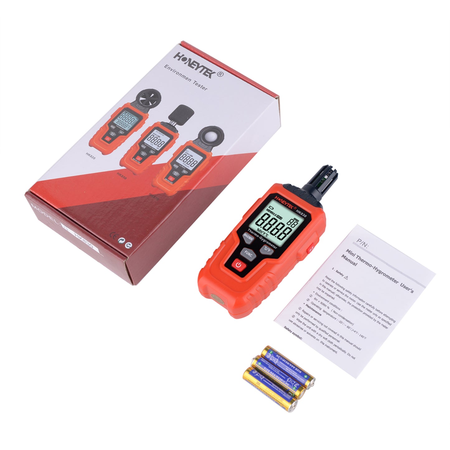 Honeytek HK830 Digital Thermohygrometer Indoor Temperature and Humidity Monitor with LCD Display for Home, Office