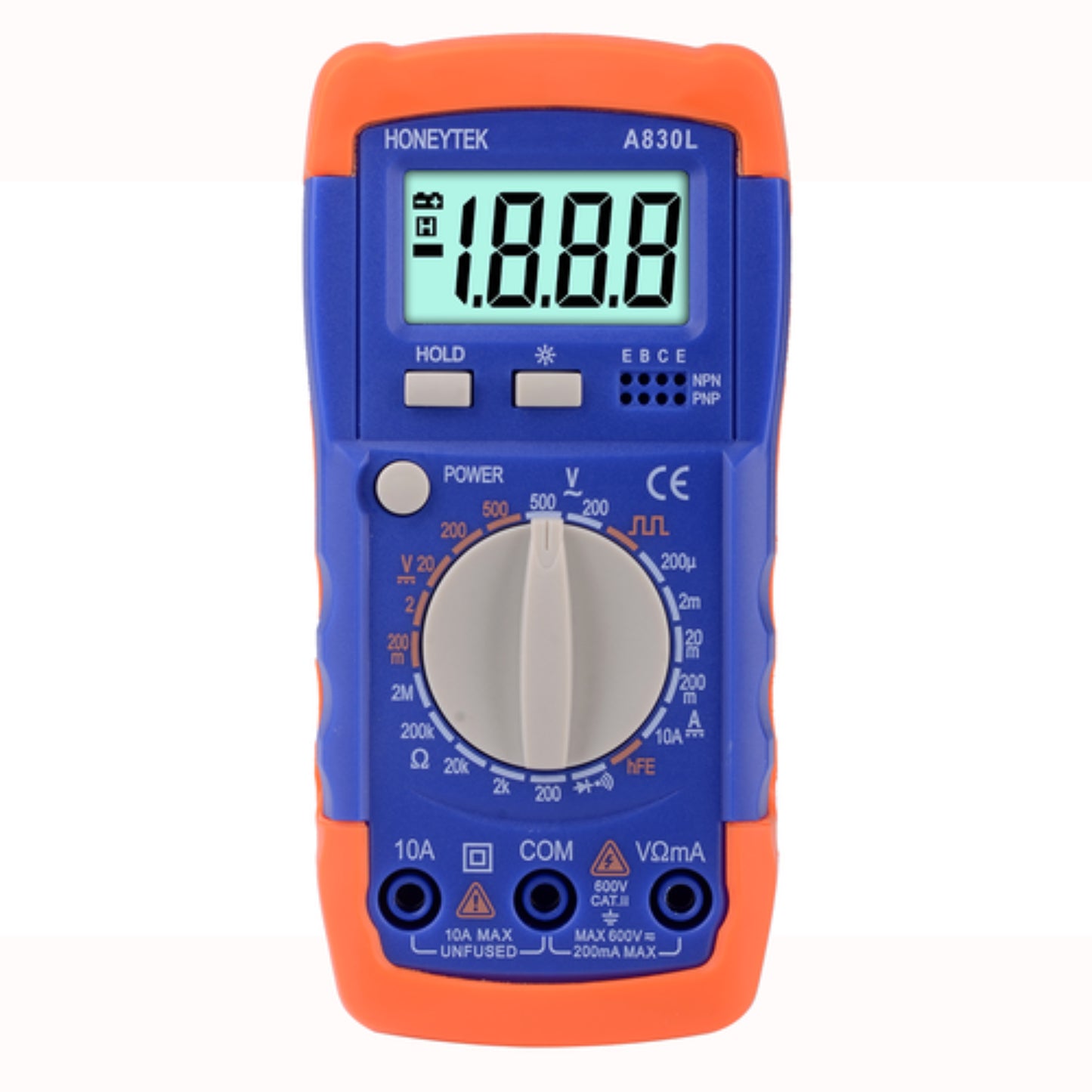 Honeytek A830L Handheld Digital Multimeter Auto-Ranging Electrical Tester with LCD Display