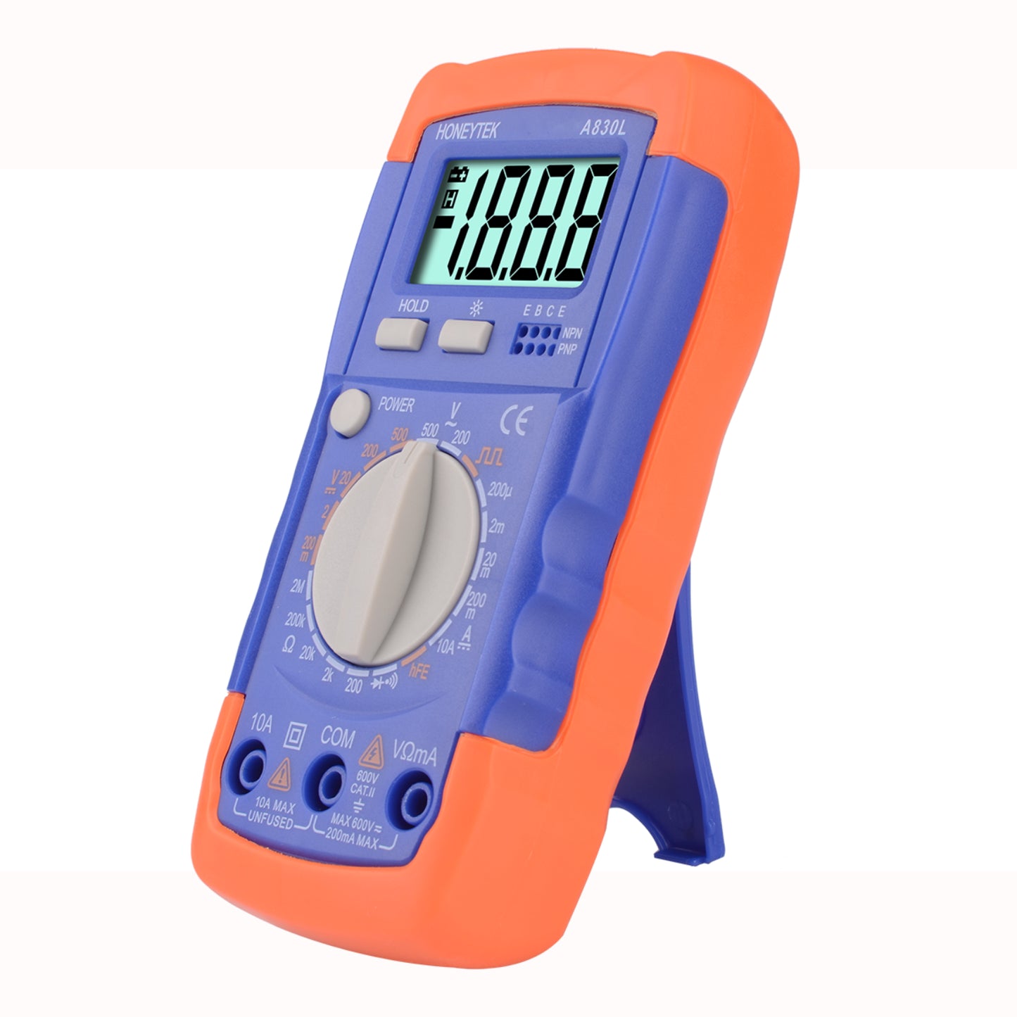 Honeytek A830L Handheld Digital Multimeter Auto-Ranging Electrical Tester with LCD Display