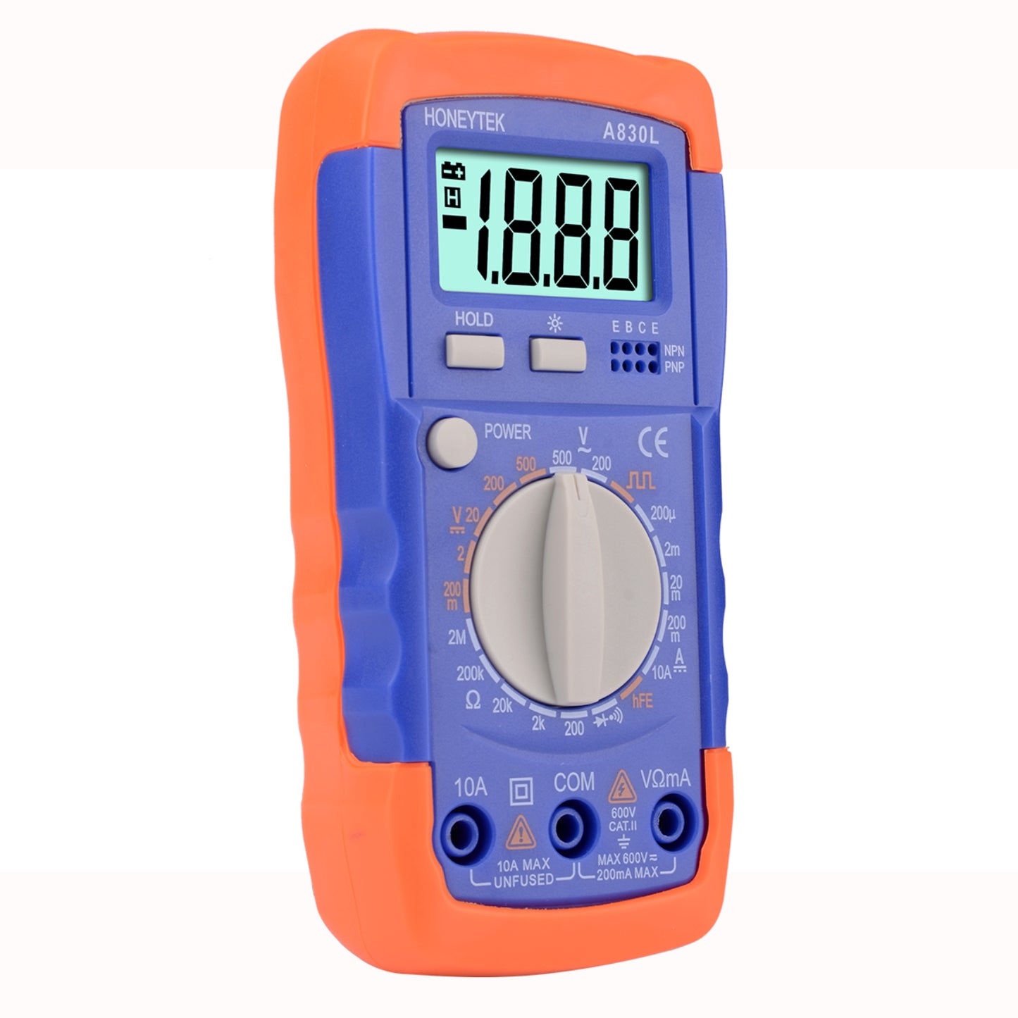 Honeytek A830L Handheld Digital Multimeter Auto-Ranging Electrical Tester with LCD Display