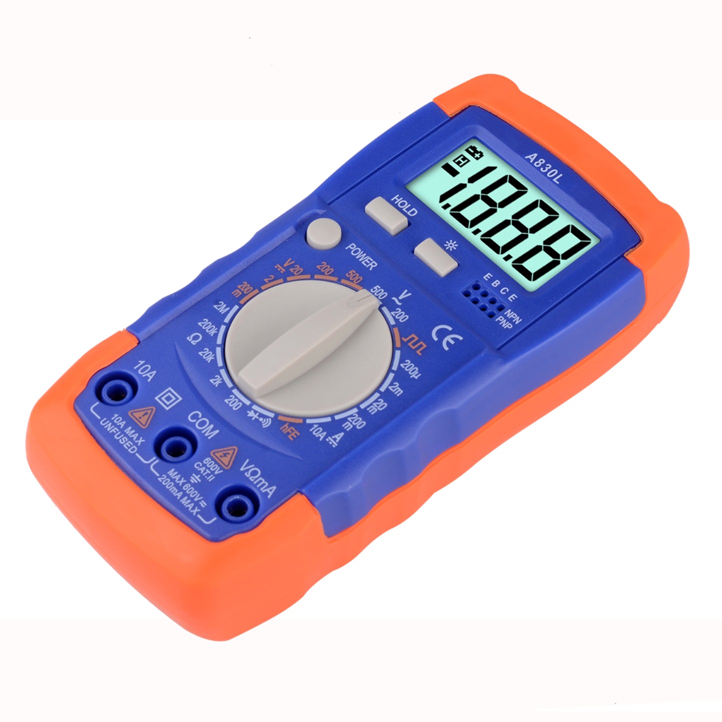 Honeytek A830L Handheld Digital Multimeter Auto-Ranging Electrical Tester with LCD Display
