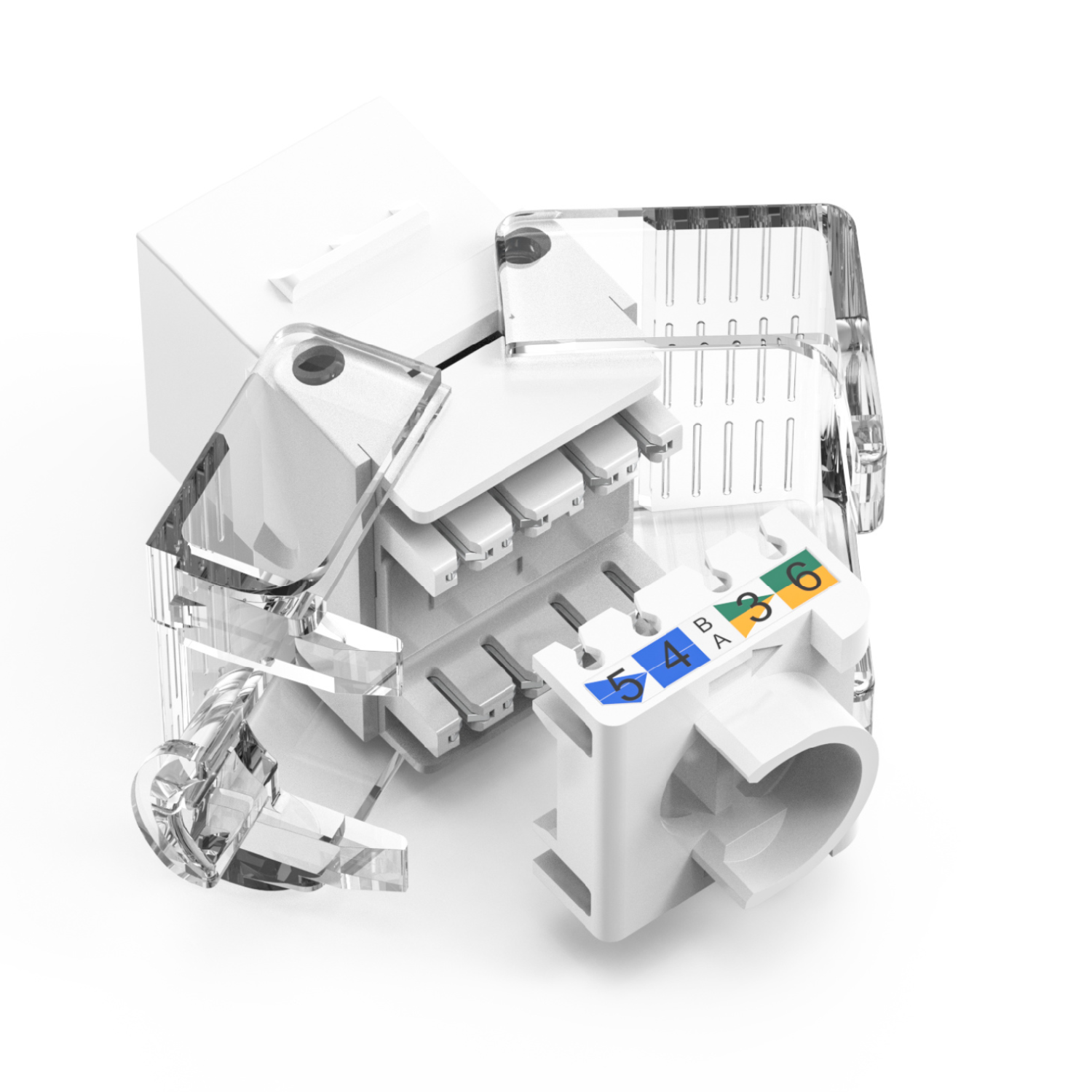 Cat6 180° Mini Toolless Keystone Jack