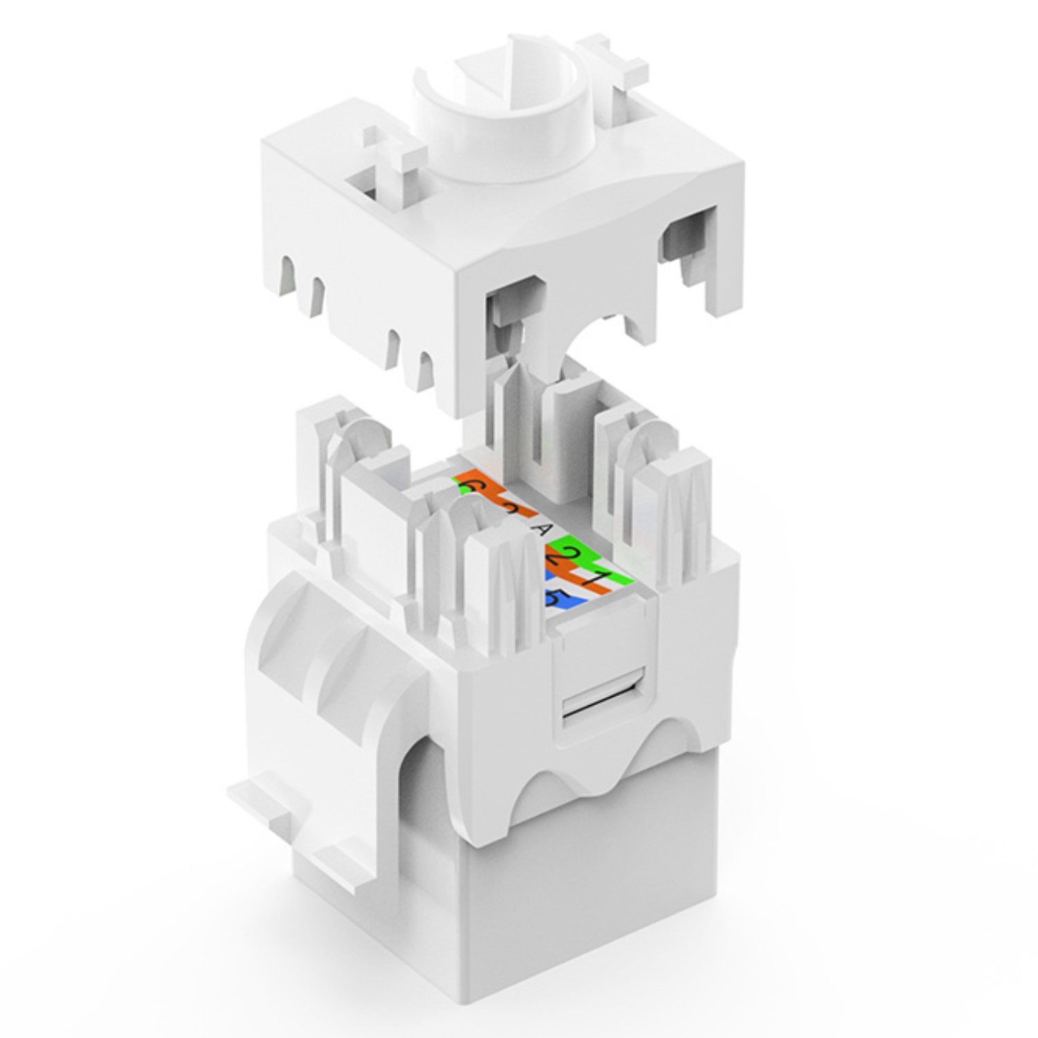 180° Cat6 UTP Punch-Down Keystone Jack