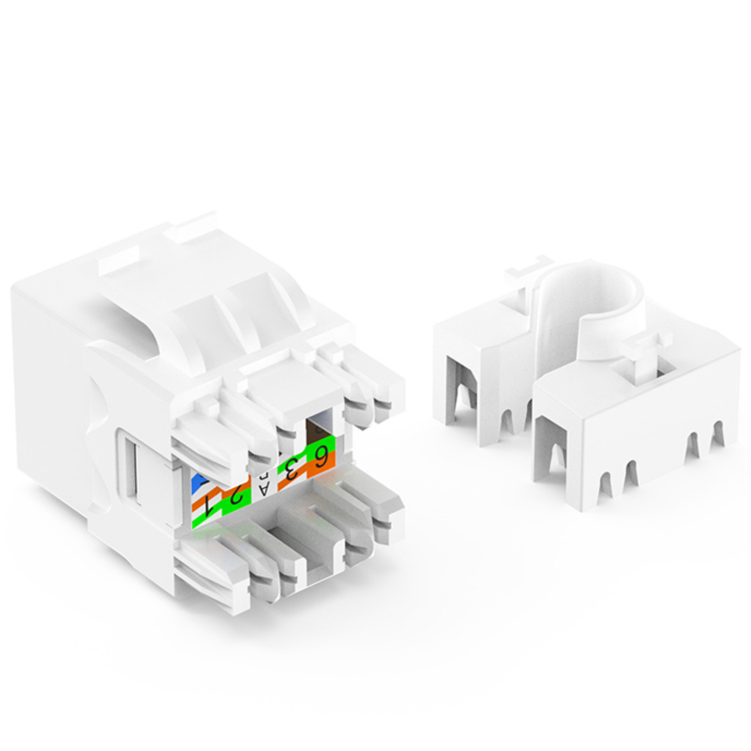 180° Cat6 UTP Punch-Down Keystone Jack