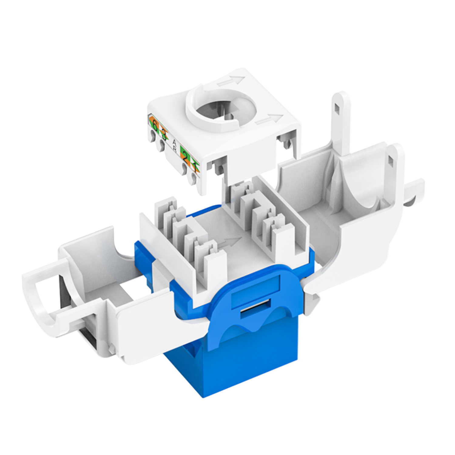 Cat6 UTP Toolless Keystone Jack 180°