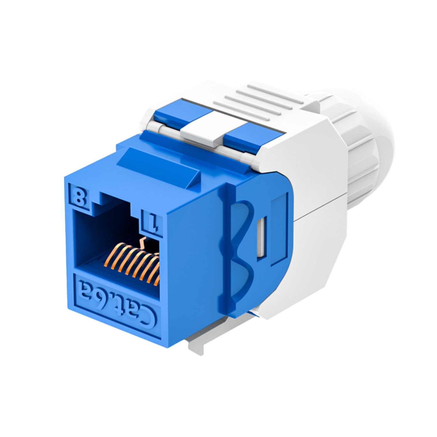 Cat6 UTP Toolless Keystone Jack 180° With Nut