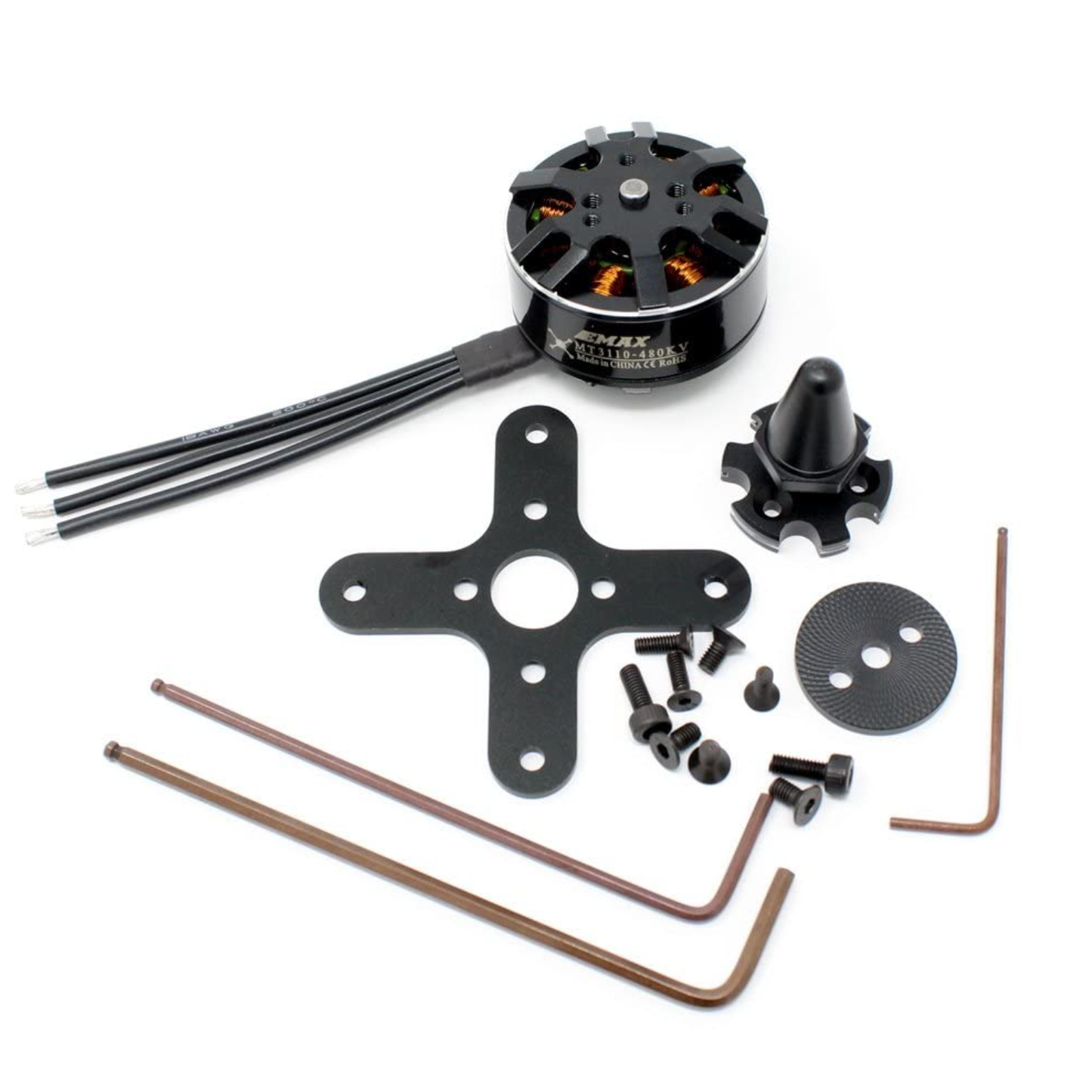 EMAX MT3110 480KV Brushless DC Motor For Multirotors Quadcopter Hexacopter – Black Cap CW