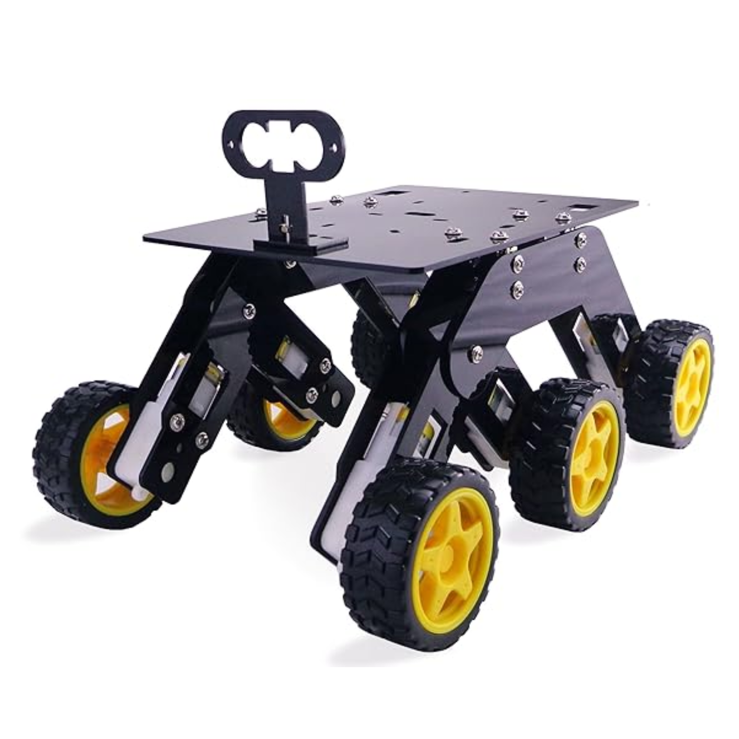 Acrylic 6 Wheel Drive Curious Chassis DIY Robotics Platform For Arduino Projects - Black - RS9462