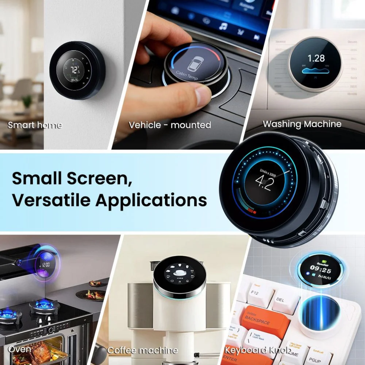 Elecrow CrowPanel 1.46" ESP32-S3 HMI Rotary Display 360x360 IPS Round Touch Knob Screen WiFi Bluetooth For Arduino LVGL IoT - RS10022