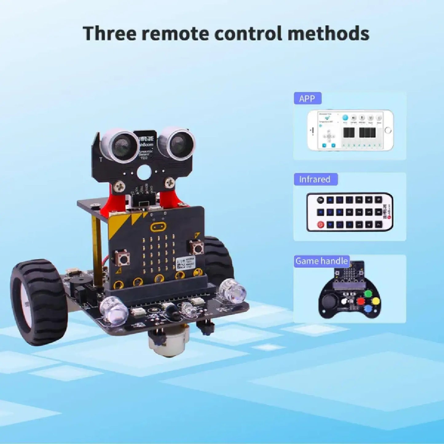 Micro:bit Smart Robot Car BitBot – IR & App Control | 2WD RC Kit V2/V1.5