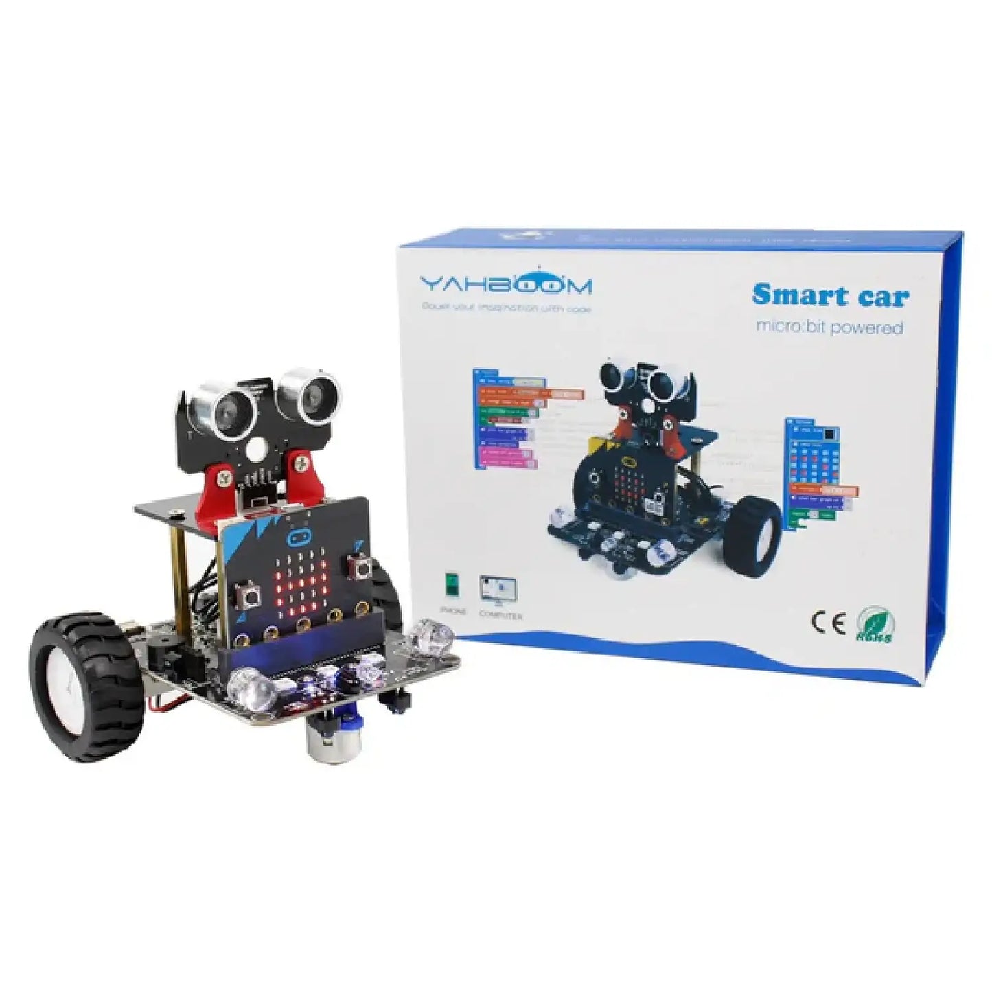 Micro:bit Smart Robot Car BitBot – IR & App Control | 2WD RC Kit V2/V1.5