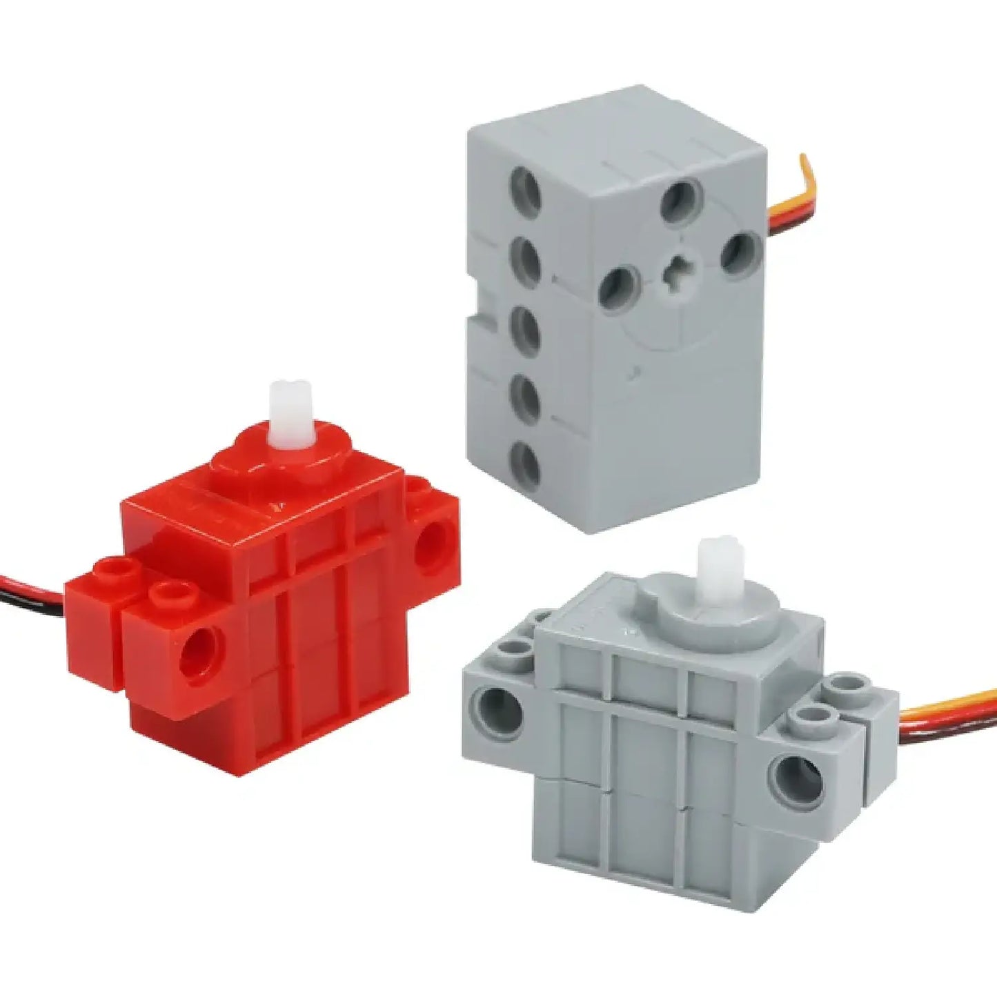 Micro:bit Building Block Motors & Servos – Red Motor A01, Gray Servo & Yahboom B02 Programmable Servo