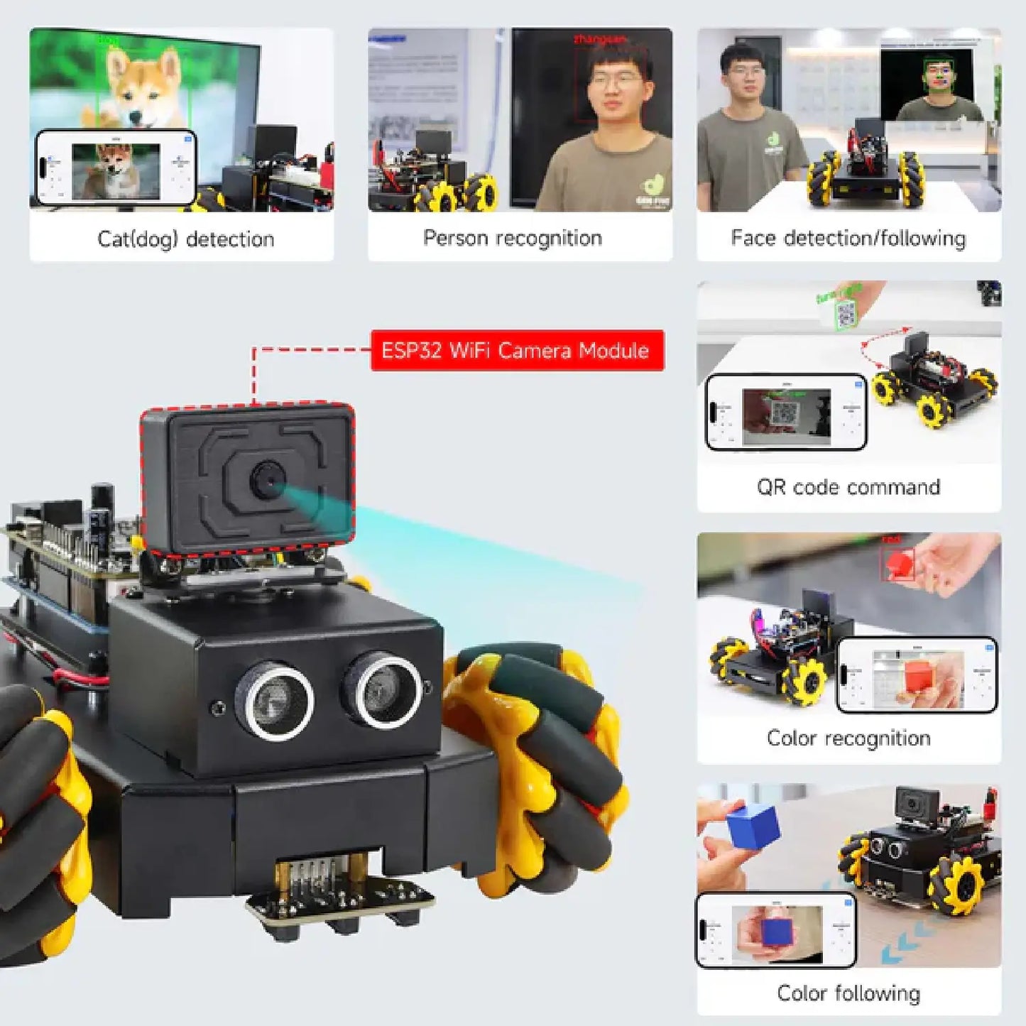Roboduino V2 AI Vision Smart Car with ESP32 WiFi Camera for Arduino UNO