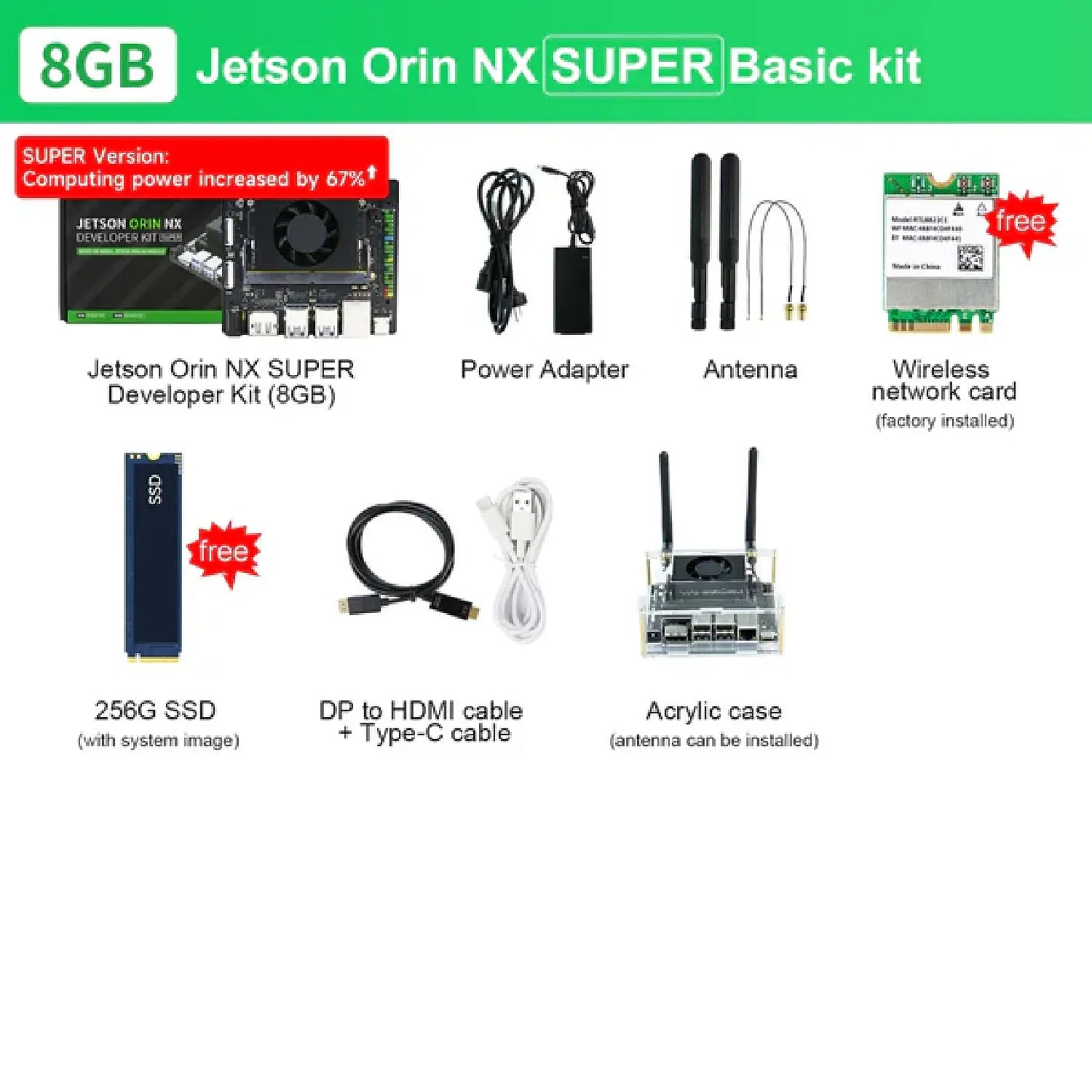 Yahboom Jetson Orin NX SUPER Developer Kit 8GB/16GB RAM (117TOPS/157TOPS)