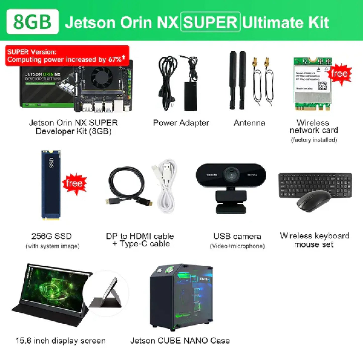 Yahboom Jetson Orin NX SUPER Developer Kit 8GB/16GB RAM (117TOPS/157TOPS)