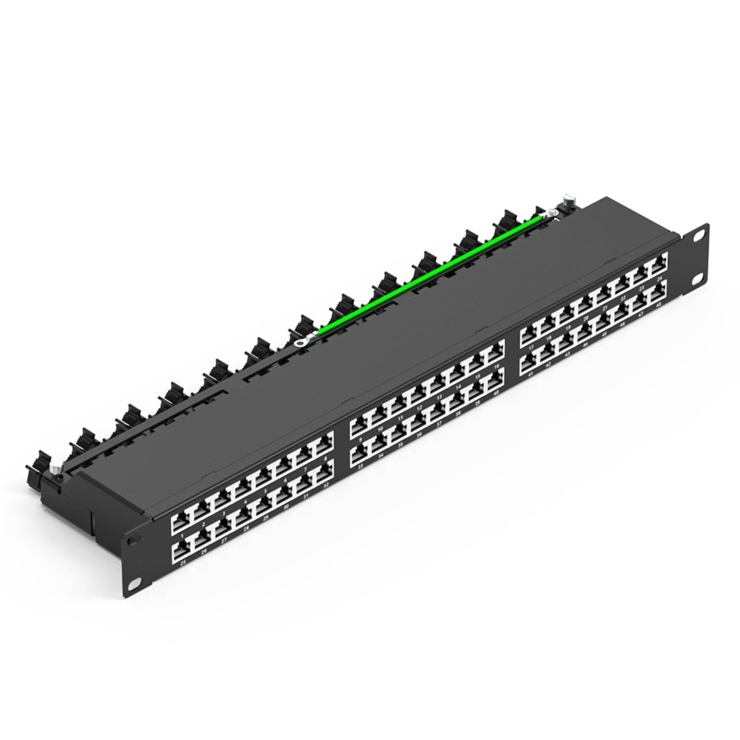 1U 48-Port Shielded Keystone Patch Panel