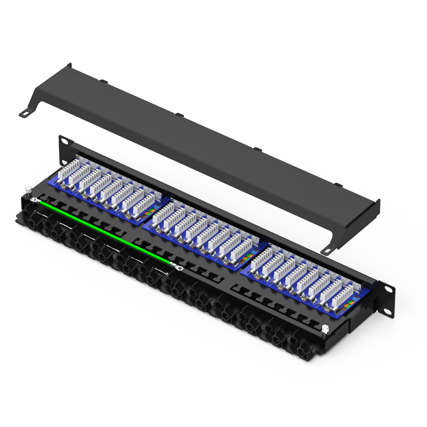 1U 48-Port Shielded Keystone Patch Panel