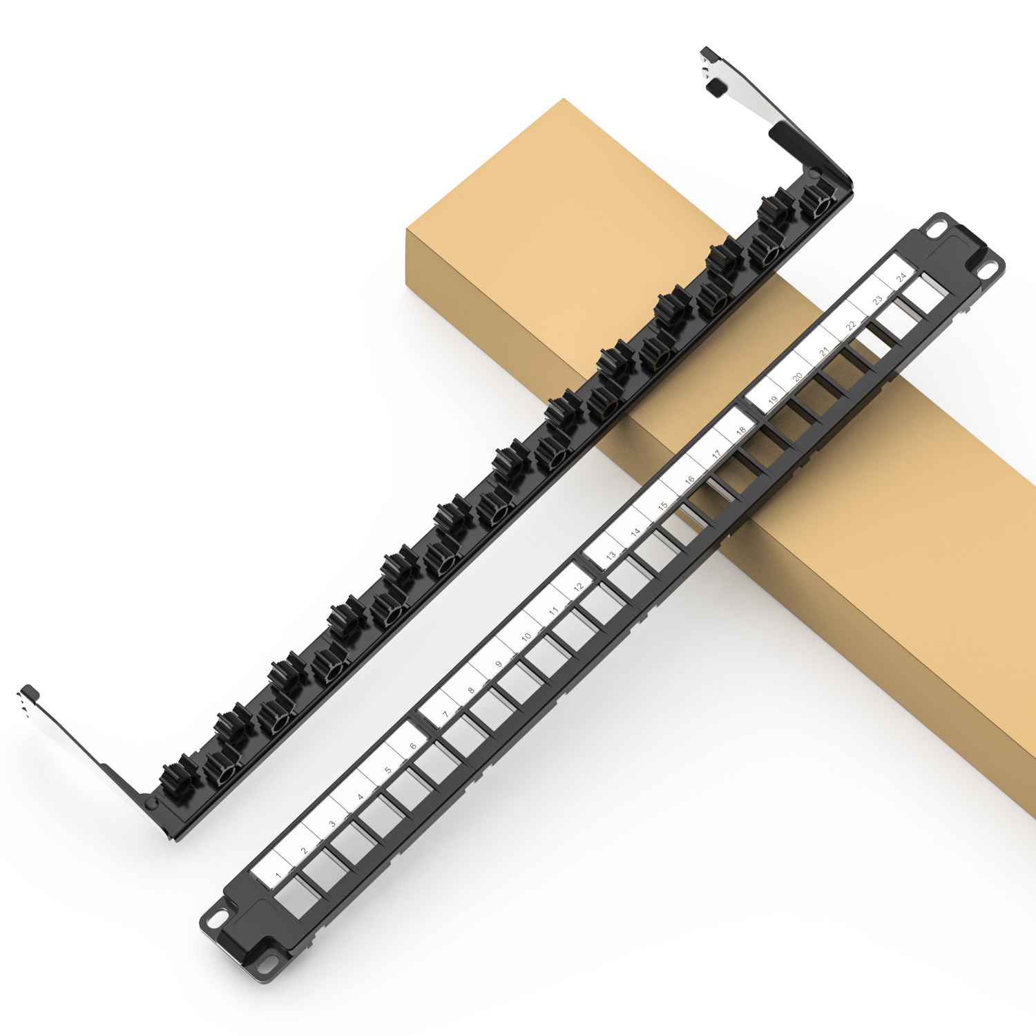 1U 24-Port UTP Patch Panel With Back Bar