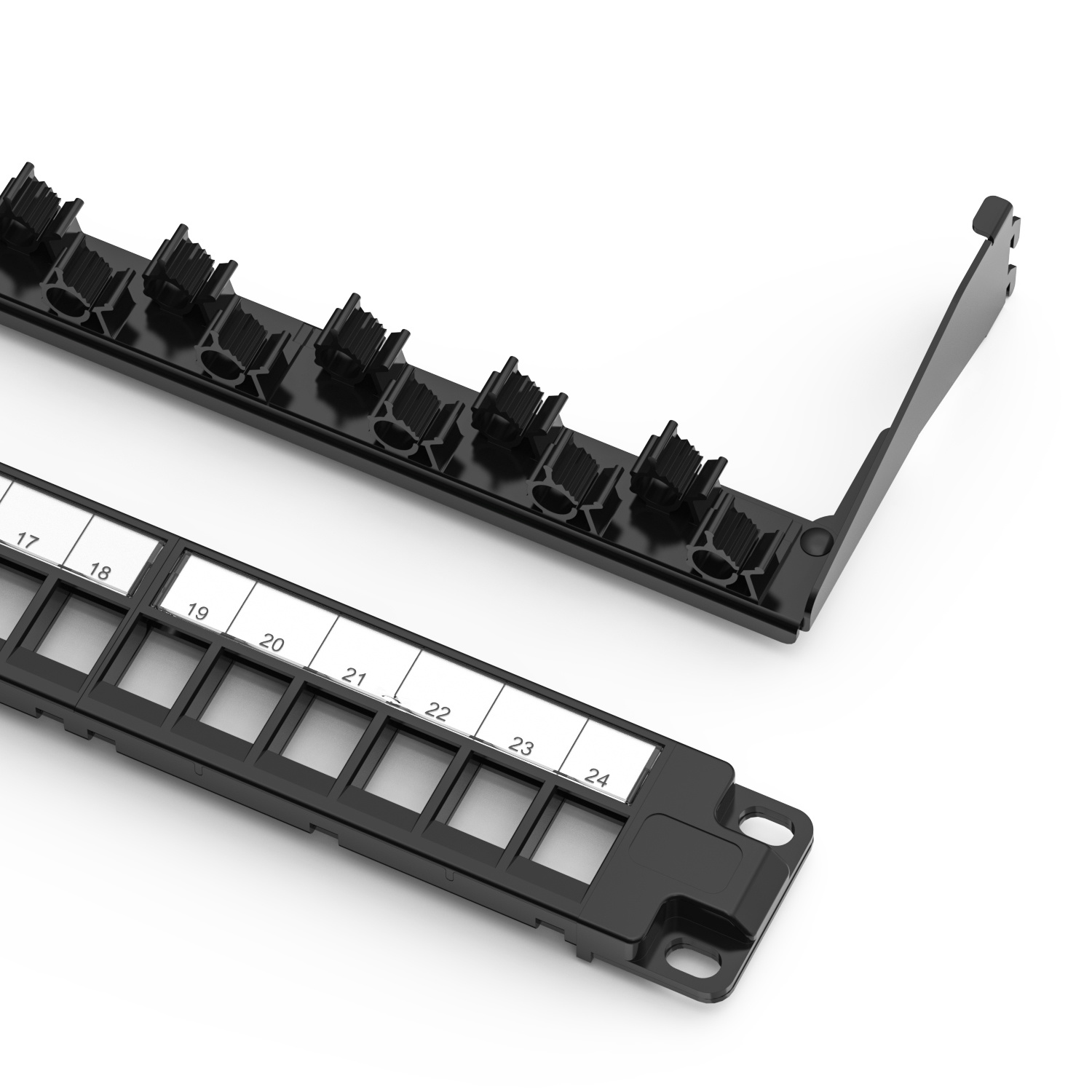1U 24-Port UTP Patch Panel With Back Bar