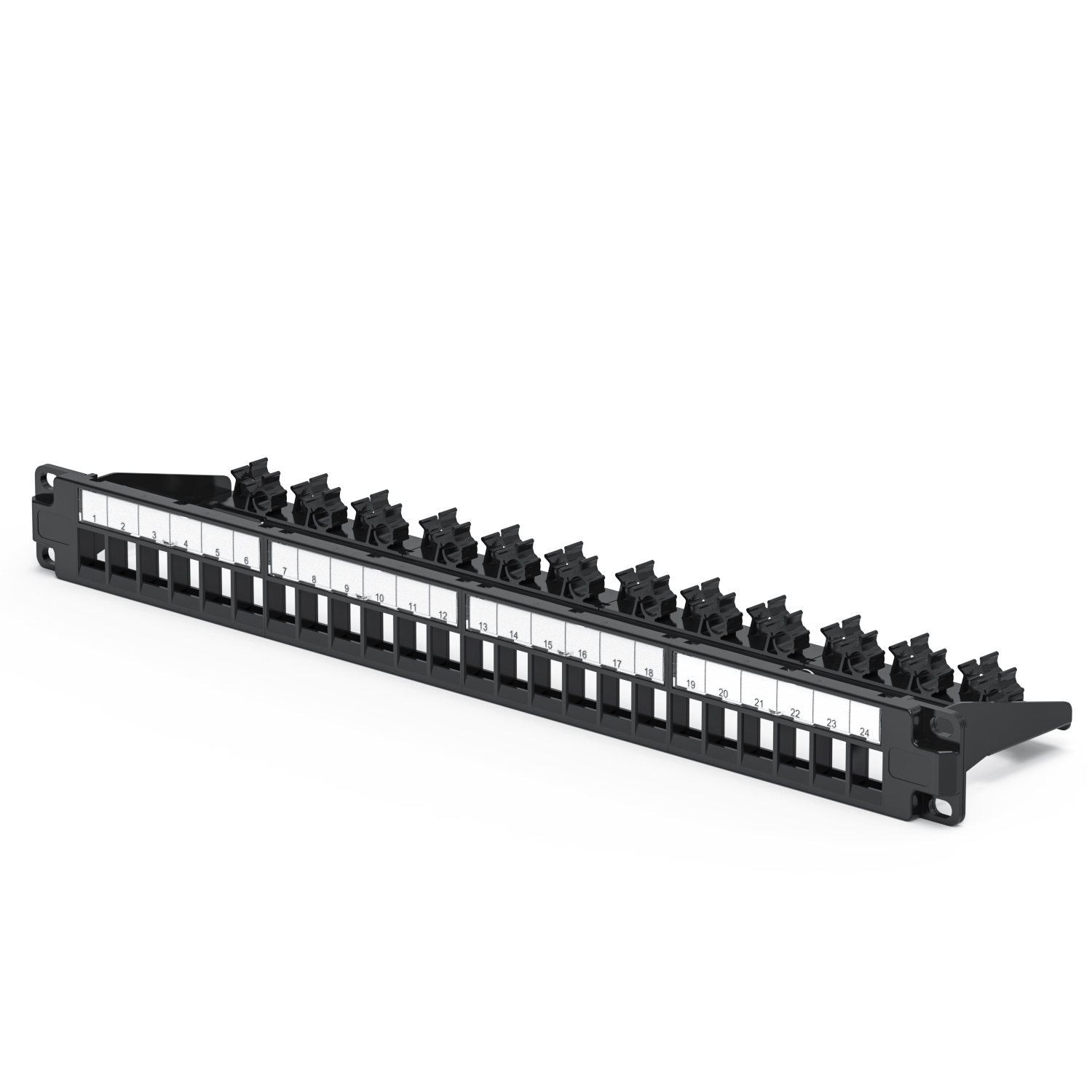 1U 24-Port UTP Patch Panel With Back Bar