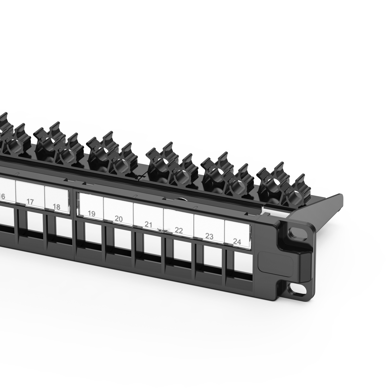 1U 24-Port UTP Patch Panel With Back Bar