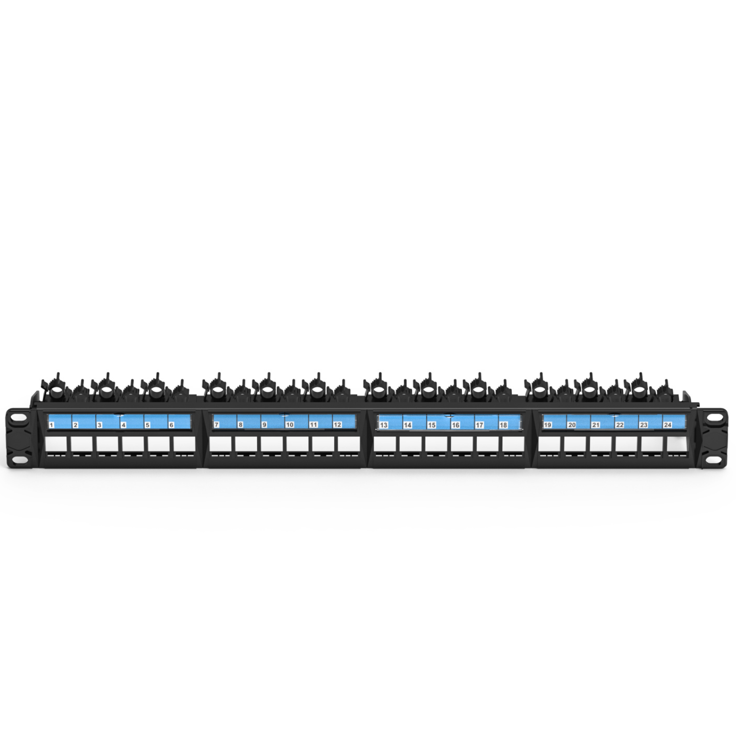 1U 24-Port UTP Blank Patch Panel With Removable Back Bar