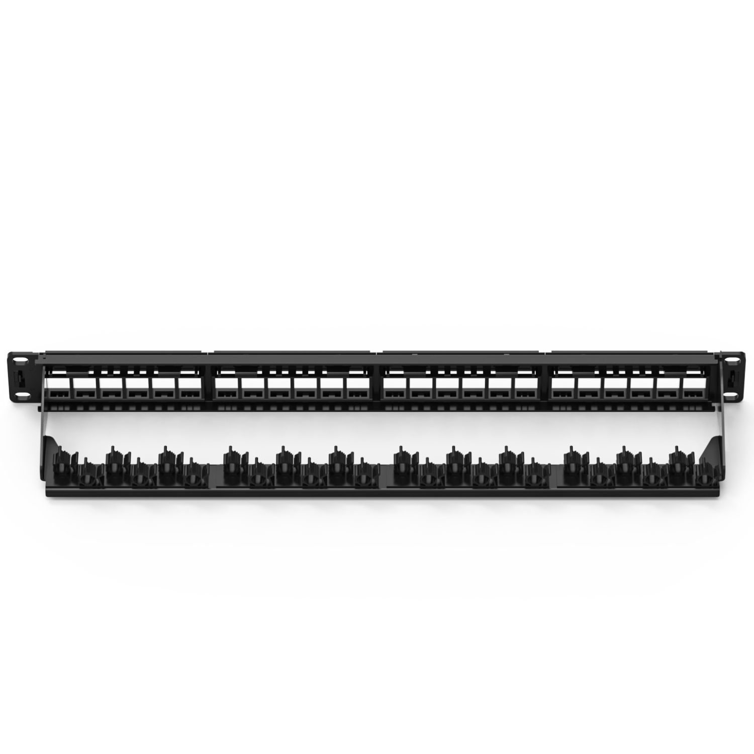 1U 24-Port UTP Blank Patch Panel With Removable Back Bar